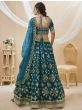 Irresistible Blue Zari Work Art Silk Wedding Wear Lehenga Choli
