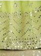 Glamorous Lime Green Sequins Georgette Wedding Wear Lehenga Choli