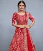 Red Embroidered Art Silk Bridal Lehenga Choli