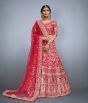 Red Heavily Embroidered Bridal Art Silk Lehenga Choli (Default)