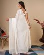 Mesmerizing White Sequins Georgette Traditional Saree With Blouse