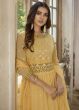 Gorgeous Sunshine Yellow Georgette Fancy Palazzo Suit