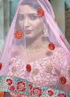 Light Blue Embroidered Satin Bridal Lehenga Choli With Pink Dupatta (Default)