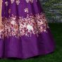 Purple Dori Embroidered Silk Bridal Wedding Lehenga Choli (Default)