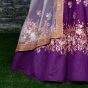 Purple Dori Embroidered Silk Bridal Wedding Lehenga Choli (Default)