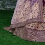 Purple Embroidered Velvet Wedding Lehenga Choli With Dupatta (Default)