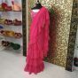Pink Georgette Designer Ruffle Saree