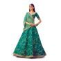 The Elegantly Design Style Bridal Lehenga With Green Colored