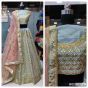 Sky Blue Thread Embroidered Silk Bridal Lehenga Choli With Pink Dupatta (Default)
