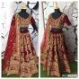 Maroon Resham Embroidery Velvet Bridal Lehenga Choli With Dupatta (Default)