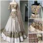 Cream Embroidery Net Wedding Lehenga Choli (Default)