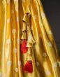 Wonderful Golden Silk Zari Weaving Onam Festival Wear Half Saree Lehenga