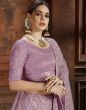 Purple Thread Embroidered Net Bridal Lehenga Choli With Dupatta