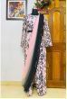 Pink Drapped Butter Silk Party Wear Indo Western Pant Saree