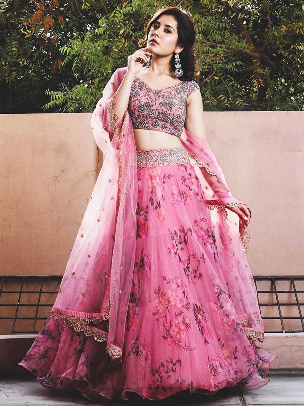 Buy Rashi khanna pink oraganza lehenga online at Ethnic Plus