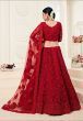 Red Coding Embroidered Net Wedding Wear Lehenga Choli 