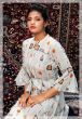 White Printed Muslin Silk Party Wear Indo Western Gown (Default)