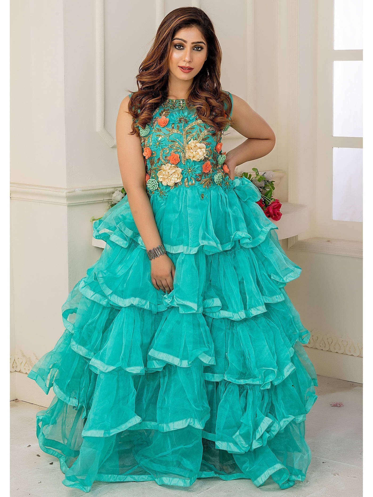 ruffle gown designs