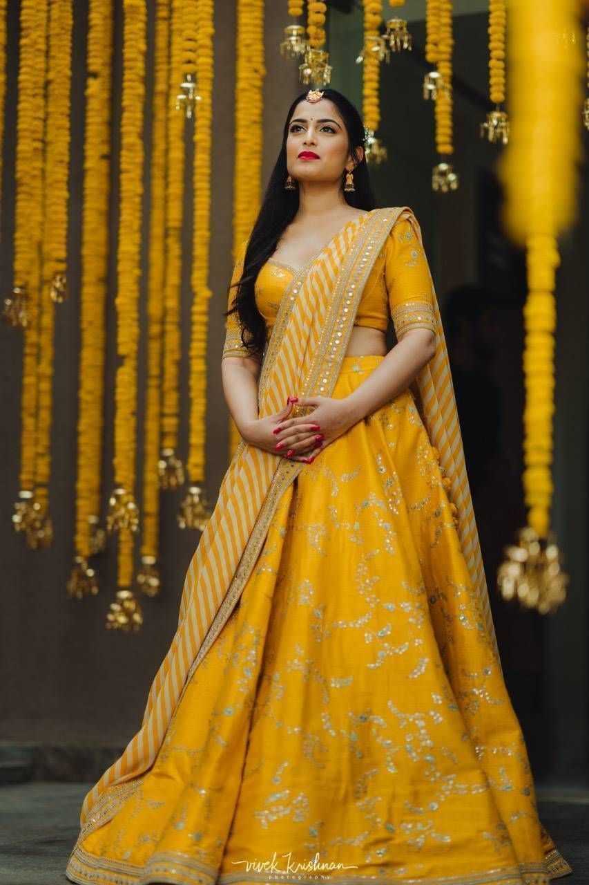 yellow lehenga choli for women ready to wear indian wedding wear lengh –  blacknooz.in