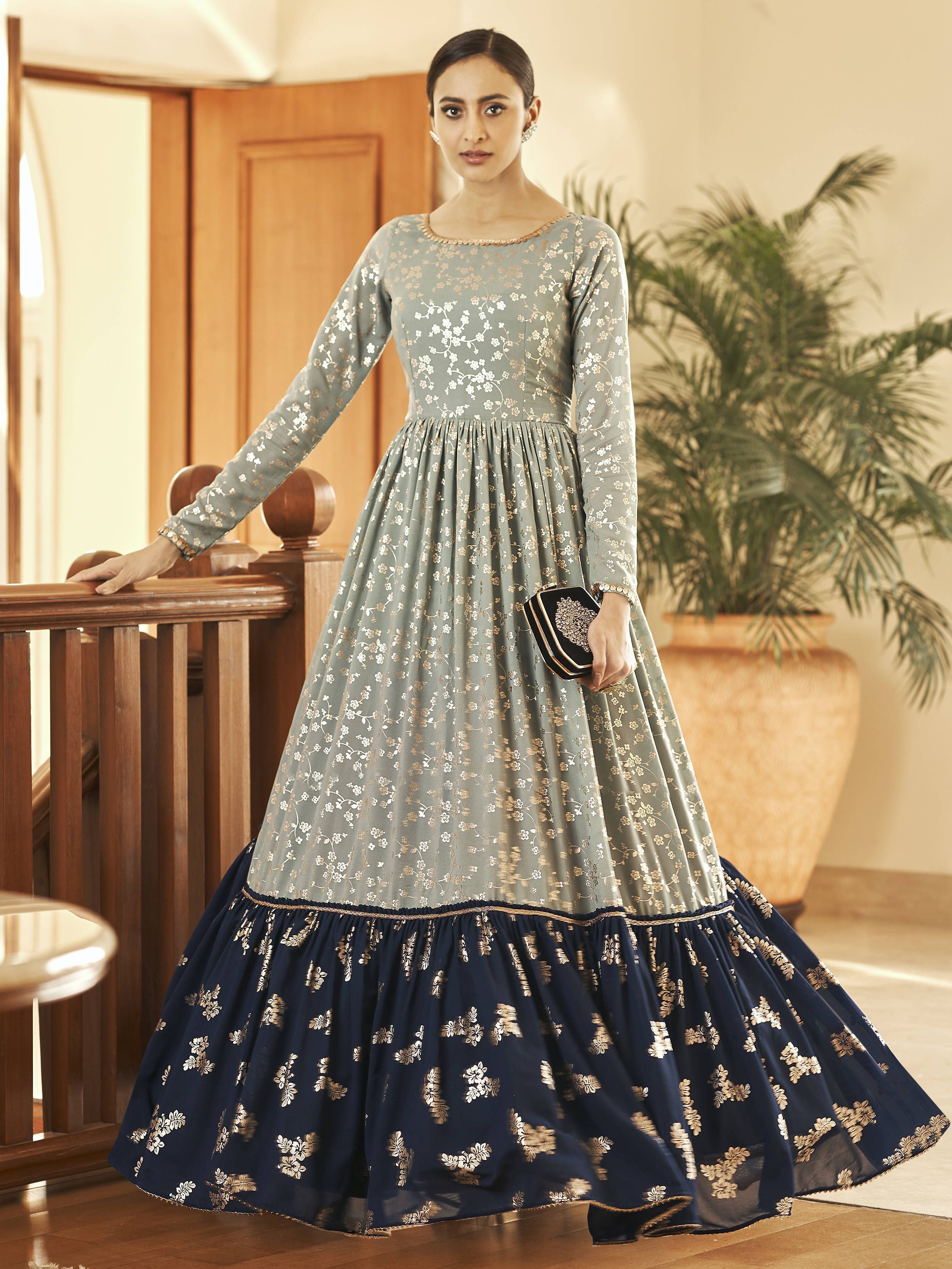 Shop Shamita Shetty Maroon Art Silk Embroidered Anarkali Gown Party Wear  Online at Best Price | Cbazaar