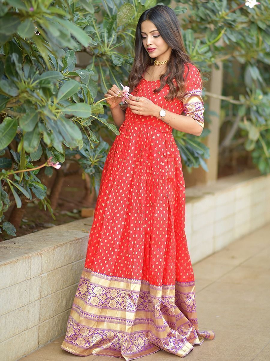 Banarasi Silk Gown at Rs 999 | Silk Gown in Dehradun | ID: 25322746812