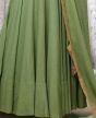 Readymade Green Embroidered Muslin Cotton Silk Wedding Gown With Dupatta (Default)
