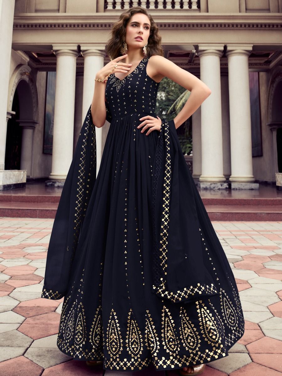 Fusionic Grey Color Ethnic wear Gown Set - Fusionic - 4197453