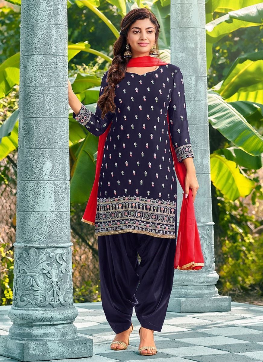 Pistaa's Women's Cotton Short Black Kurta and Beige Punjabi Patiala Salwar  with Dupatta Set & Plus Size : Amazon.in: Fashion