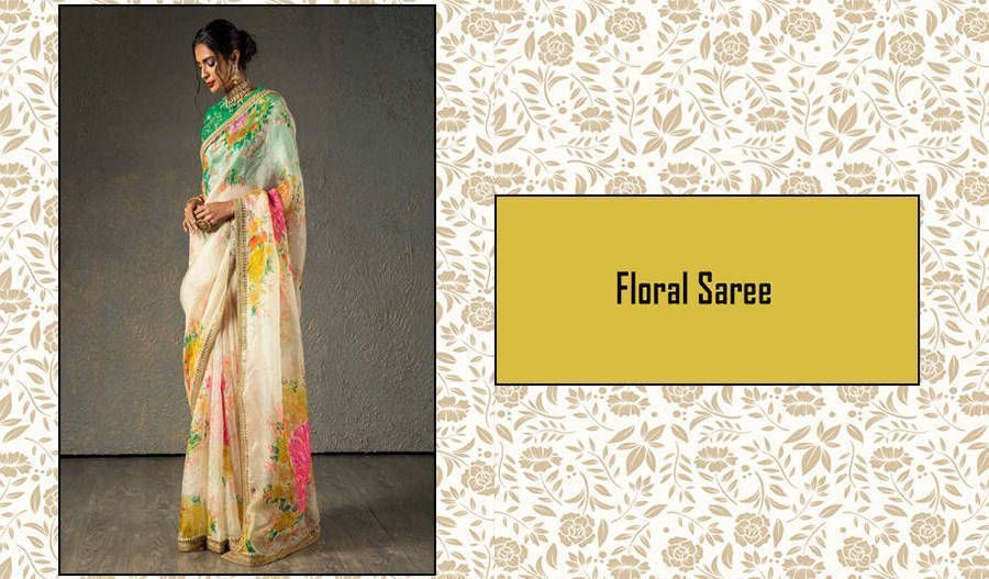 floral printed saree 