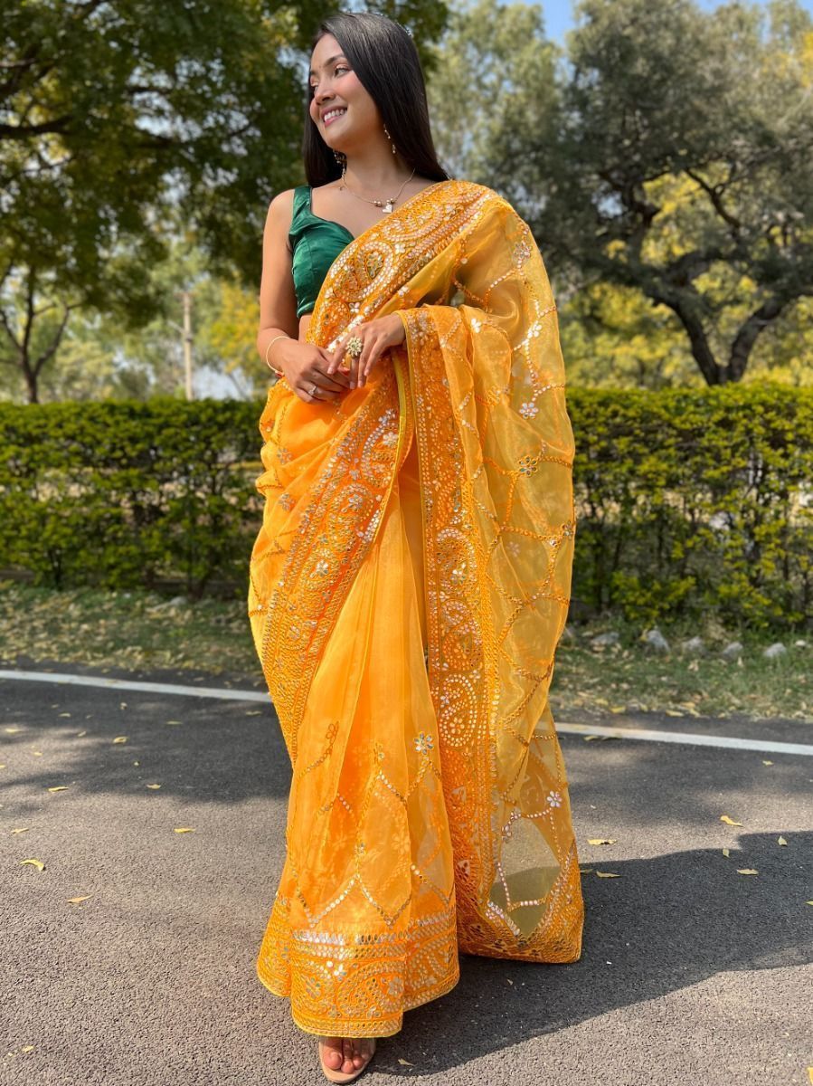 Buy New Diwali Special Silk Saree, Gift for Her, Christmas Gift, Indian  Saree in Green Color Ready Blouse Online in India - Etsy